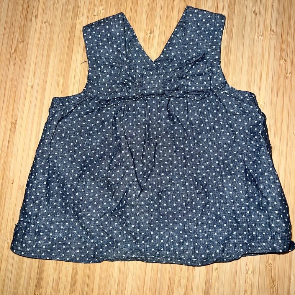 Baby GAP Blue Chambray Polka Dress